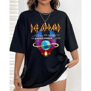 Def Leppard Journey Summer Tour T Shirt Stadium Concert Music Graphic Tee